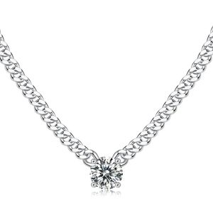Certified Cuban Style Chain with Moissanite Pendant